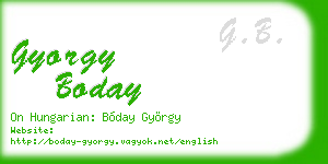 gyorgy boday business card